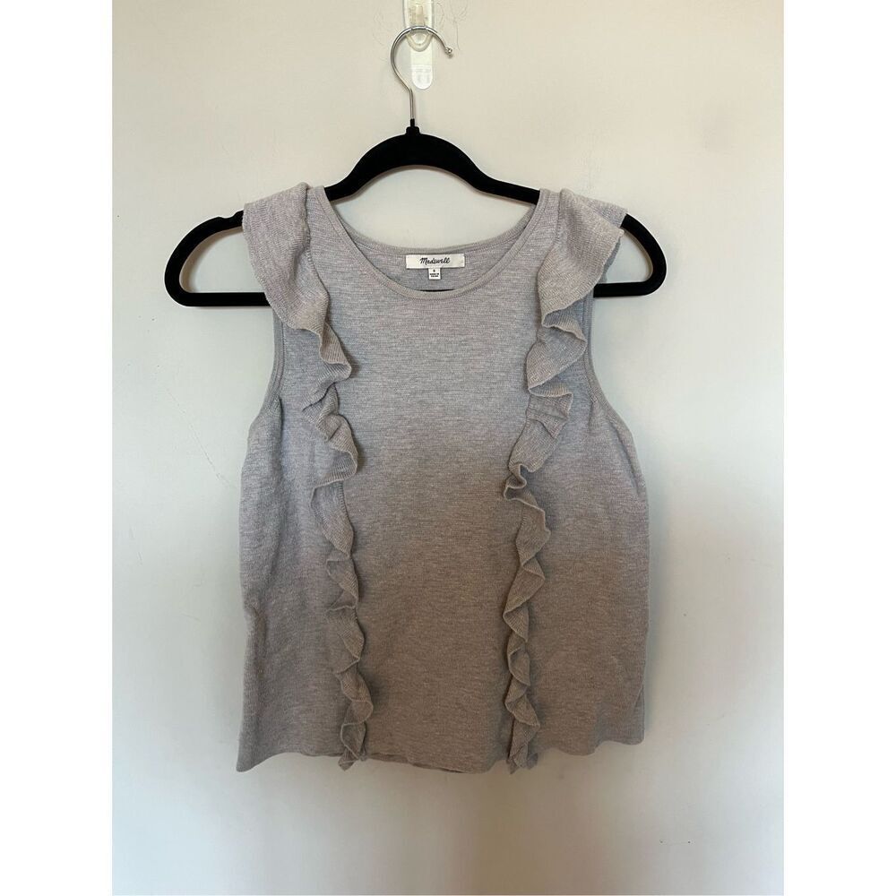 Madewell smalll gray ruffle tank
